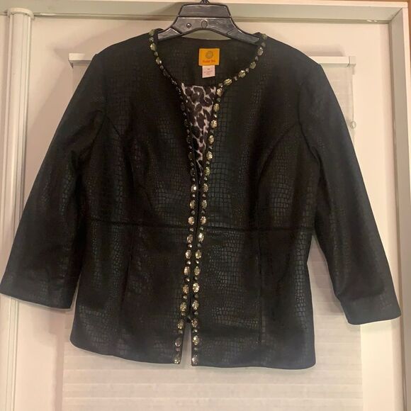Ruby Rd. Black Jacket Blazer Jewels Jeweled Size 10 - Picture 1 of 6
